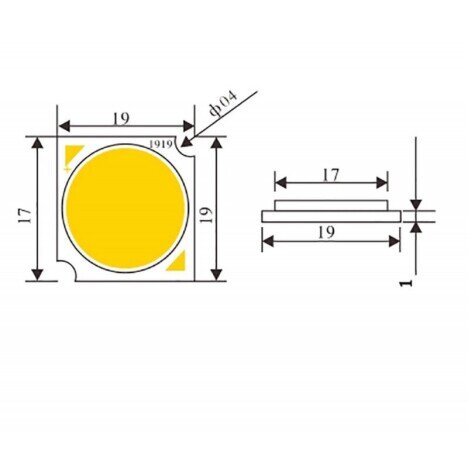 LED COB 19MM , PUTERE 40W